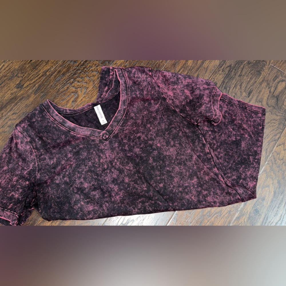 Pink and Black Acid Wash T-Shirt